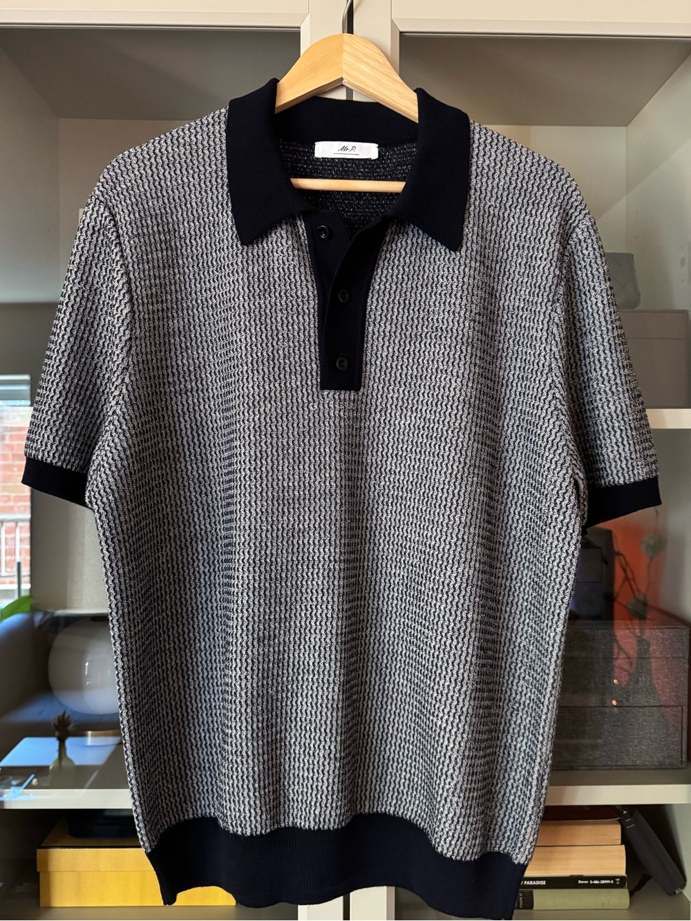 Mr P Textured Knit Merino Polo